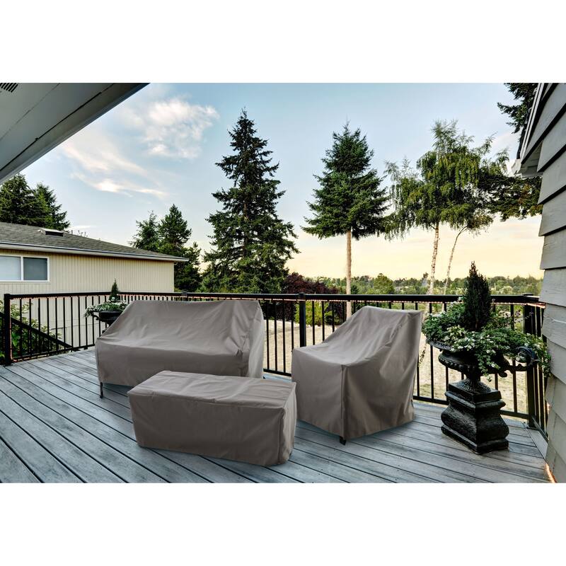 Modern Leisure® Chalet Patio Ottoman Cover, 48"L x 25"W x 18"H, Beige